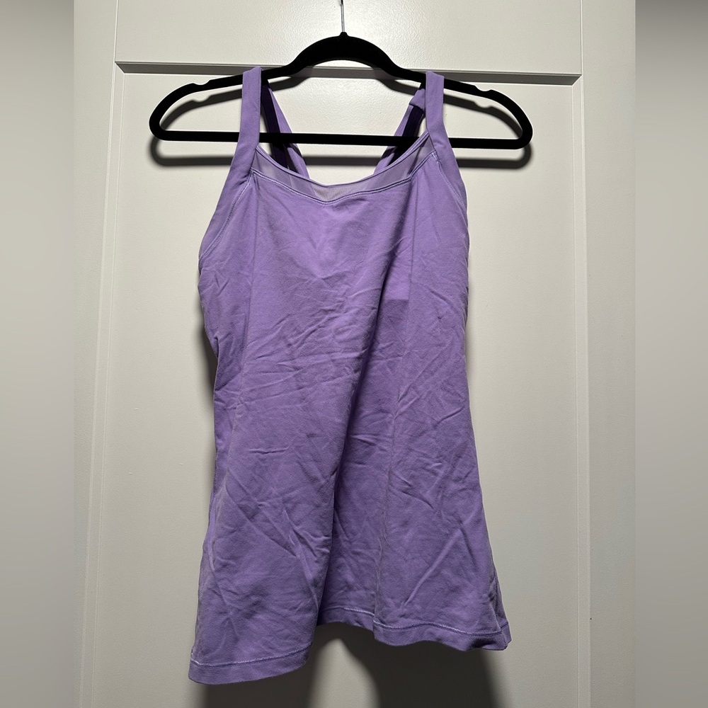 Purple lululemon rally your heart tank top with built in bra